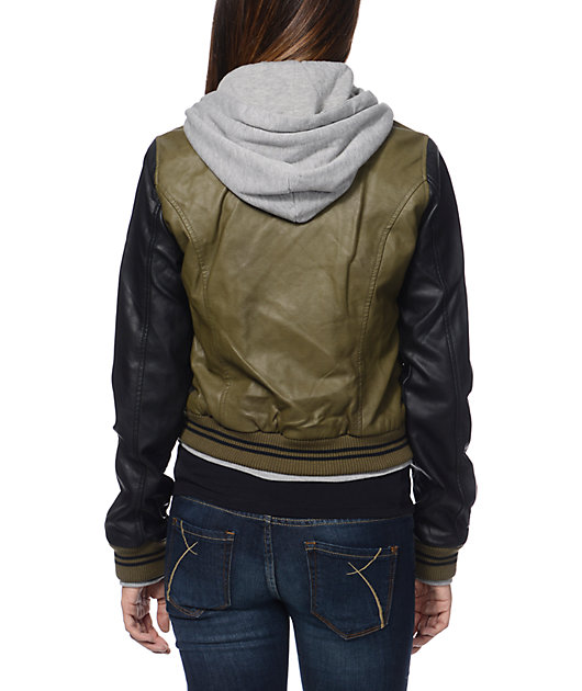 obey leather jacket womens