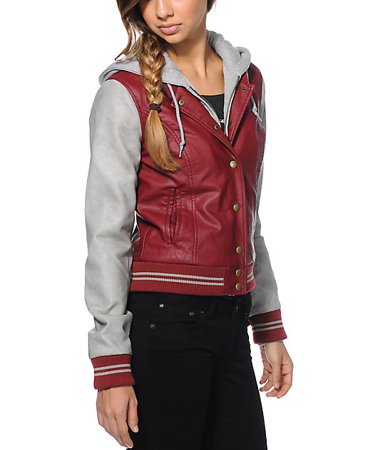 obey varsity leather jacket