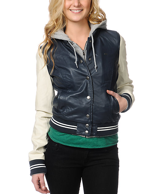 obey varsity leather jacket