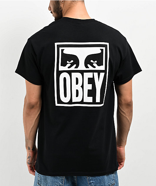 Tシャツ・カットソー OBEY SS25 T-SHIRT CON LOGO (131080365 BLACK) Obey Vision Of Obey Black T-Shirt | Zumiez
