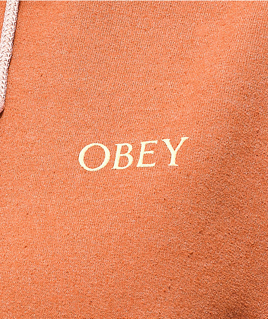 Obey Wake Up sudadera con capucha naranja