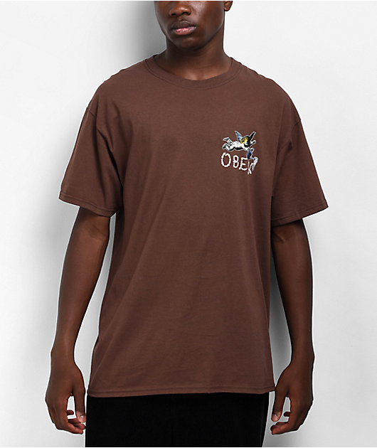 Obey Watering Garden Brown T-Shirt | Zumiez