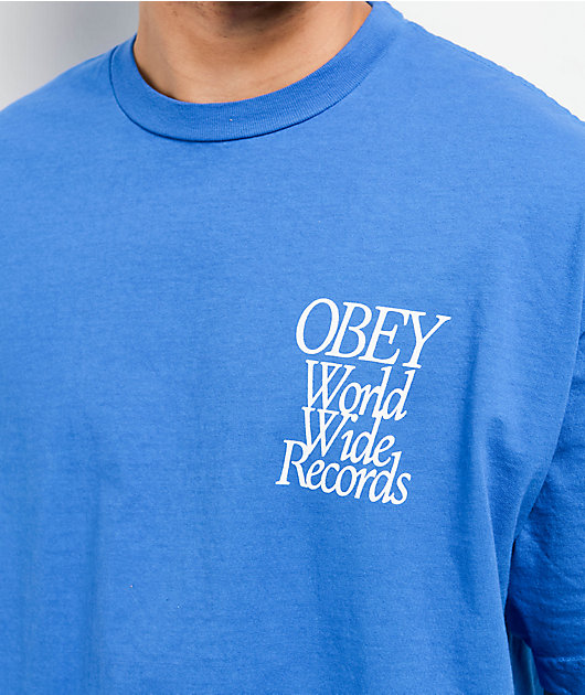 Obey Worldwide Records Blue T-Shirt