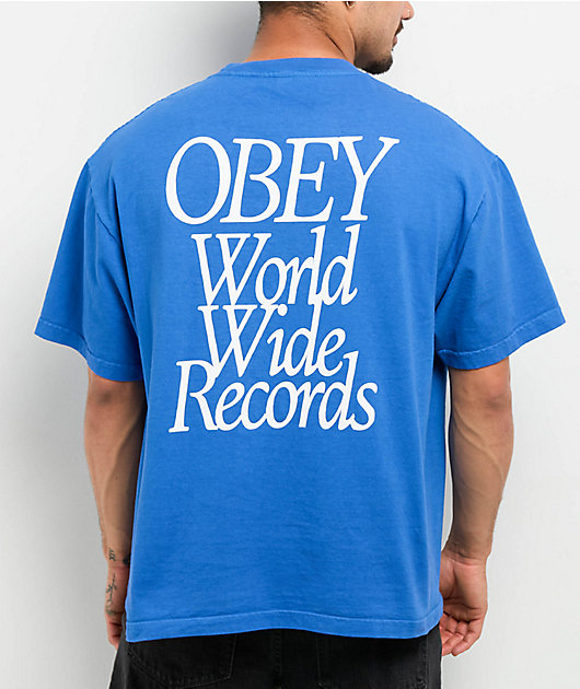 Obey Worldwide Records Blue T-Shirt