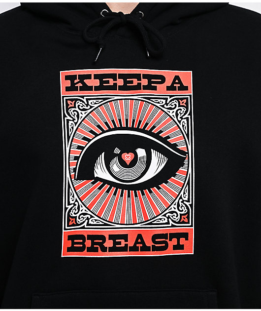 Obey x Keep A Breast Foundation Black Hoodie | Zumiez