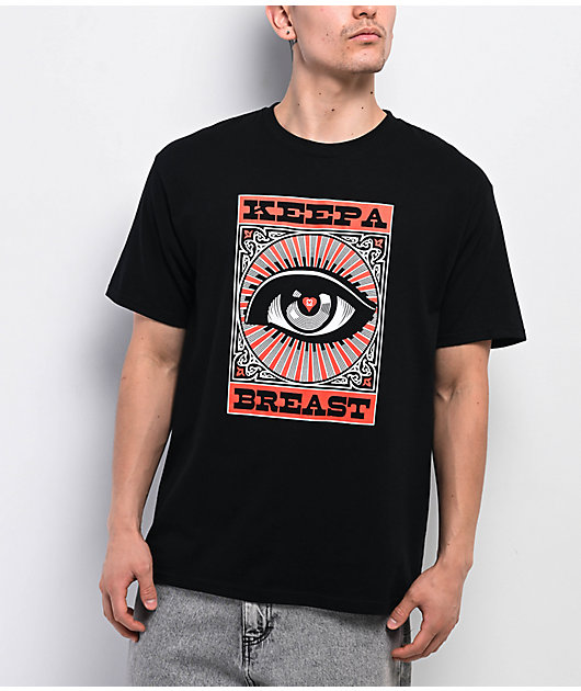 Obey x Keep A Breast Foundation Black T-Shirt | Zumiez