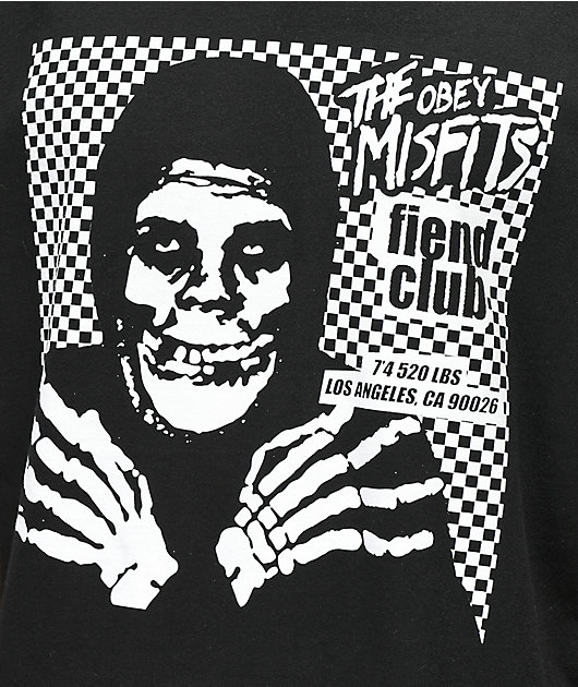 Obey x Misfits Fiend Club Halloween camiseta negra