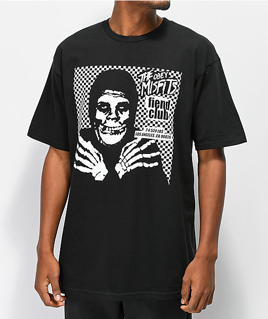 Obey x Misfits Fiend Club Halloween camiseta negra