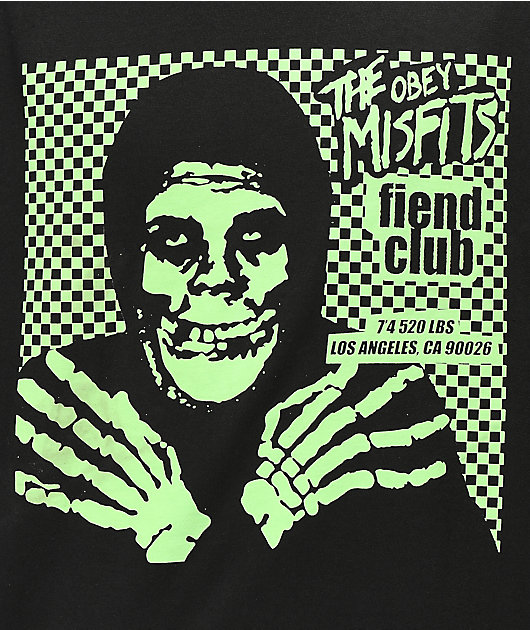 Obey x Misfits Fiend Club Halloween camiseta negra de manga larga