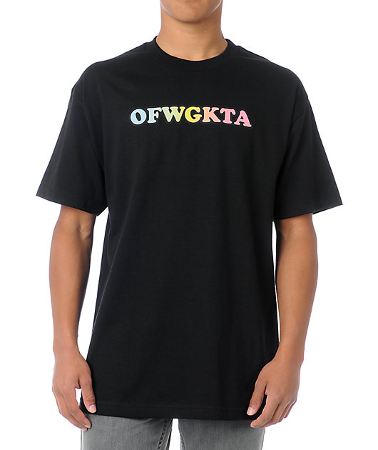 Odd Future Acronym Rainbow Black T-Shirt | Zumiez