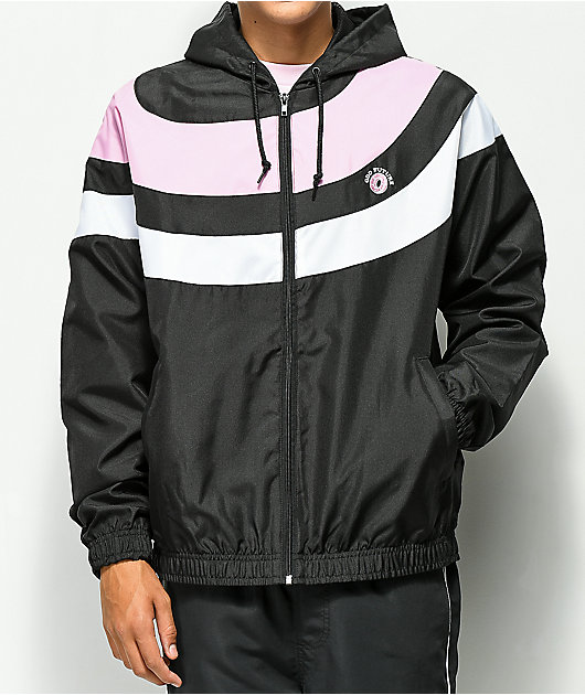 striped windbreaker