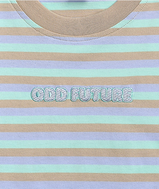 Odd Future Blue, Purple, & Tan Stripe T-Shirt
