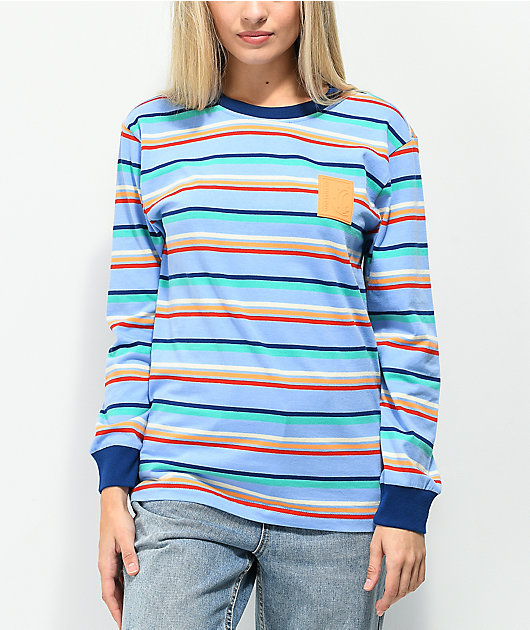 Odd Future Blue & Orange Stripe Long Sleeve T-Shirt | Zumiez