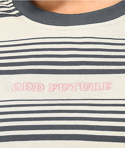Odd Future Camiseta corta marrón y canela con rayas