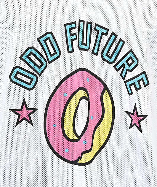Odd Future Camiseta de baloncesto blanca y rosa 