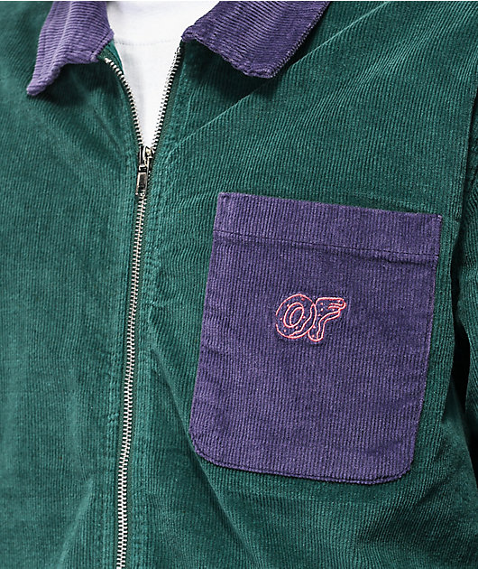 Odd Future Colorblock chaqueta de pana verde y morada