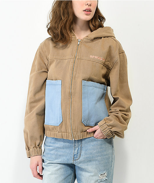 Odd Future Cream & Blue Hooded Denim Jacket | Zumiez