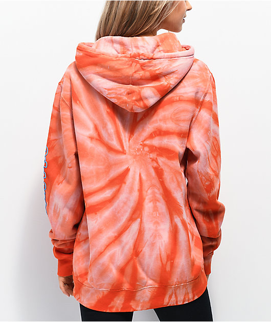 black orange tie dye hoodie