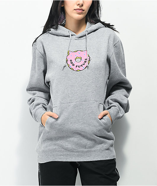 Odd Future Donut Cat Grey Hoodie Zumiez