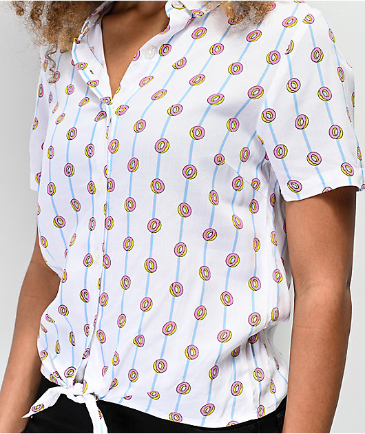 mens donut button up shirt