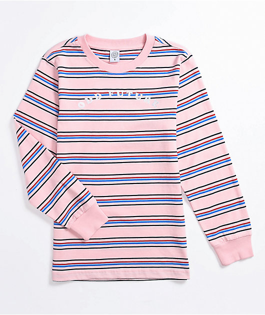 pink striped shirt long sleeve