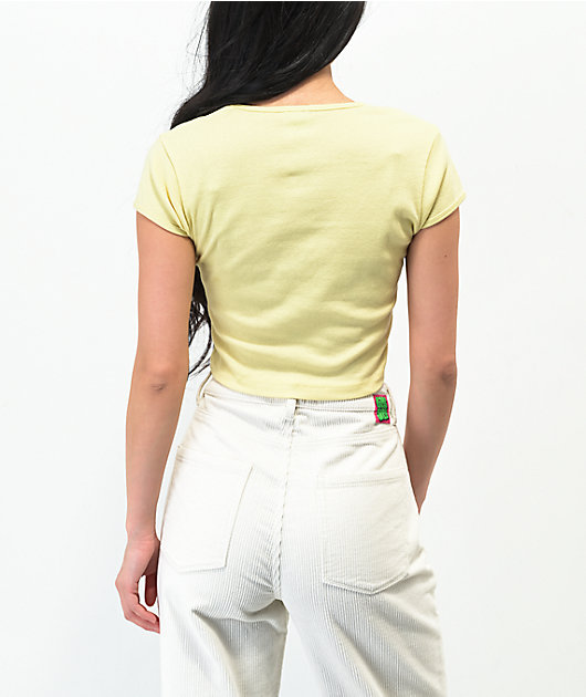 OFF-WHITE Yellow Flower Short Sleeve T-Shirt (Small)
