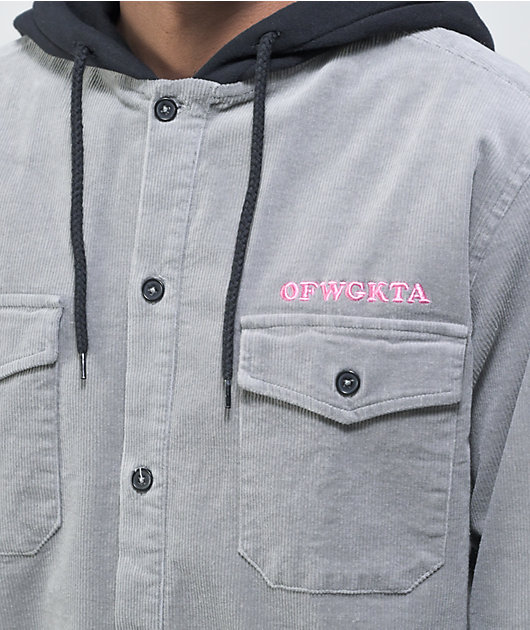 Odd Future Grey Corduroy Hooded Shirt