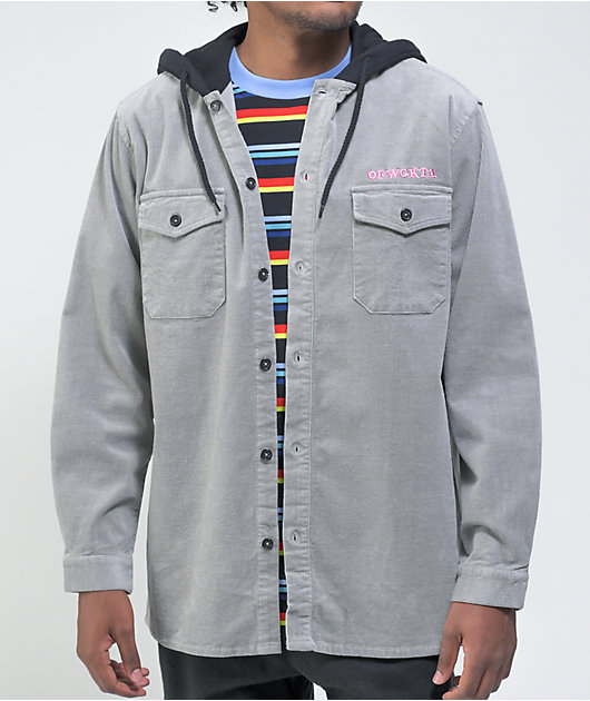 Odd Future Grey Corduroy Hooded Shirt