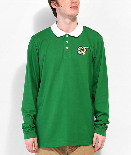 Odd Future Logo camisa polo verde de manga larga