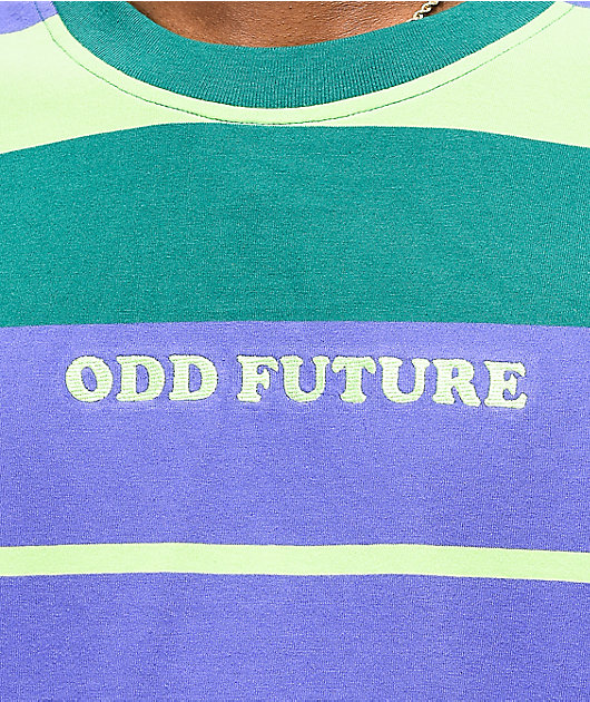 Odd Future Mint & Purple Striped Knit T-Shirt