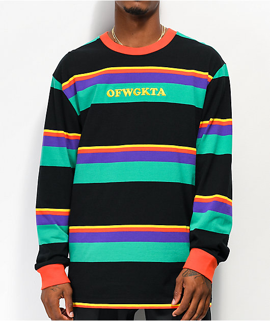 Odd Future Multi Stripe Black Long Sleeve Knit Shirt