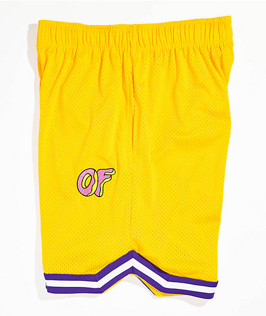Odd Future OFWGKTA pantalones cortos de baloncesto amarillos