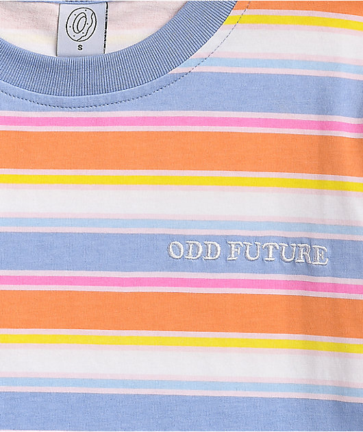 Odd Future Orange, Periwinkle & White Stripe T-Shirt