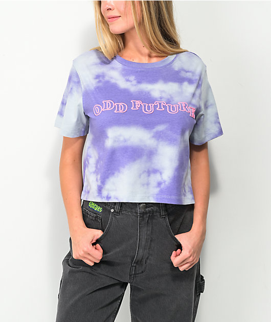 Odd Future Outline Camiseta corta de nubes lavadas púrpuras