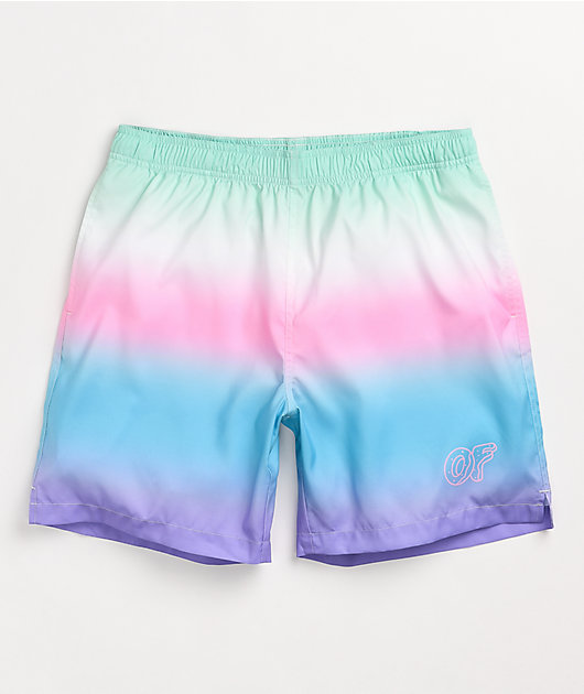 Odd Future Pink, Blue, & White Dip Dye Board Shorts