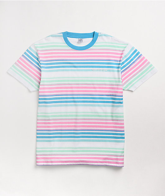 Odd Future Pink, Blue Mint Stripe T-Shirt
