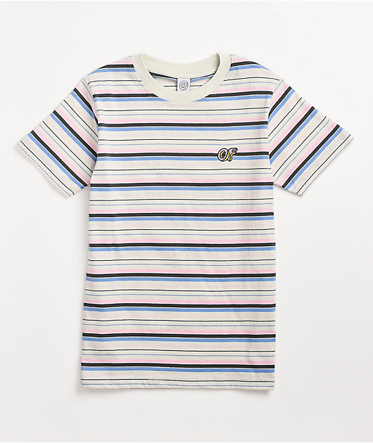 Odd Future Pink & Multi Stripe T-Shirt | Zumiez