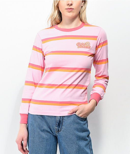 Odd Future Pink & Orange Stripe Long Sleeve T-Shirt | Zumiez