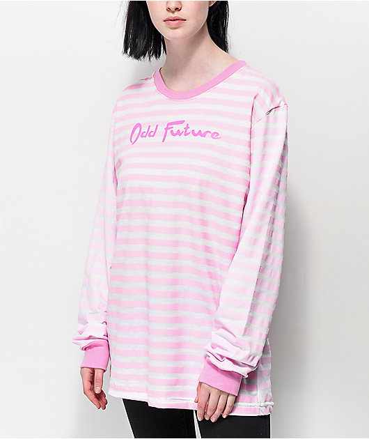 pink striped shirt long sleeve