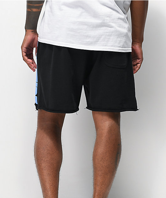 mens black fleece shorts