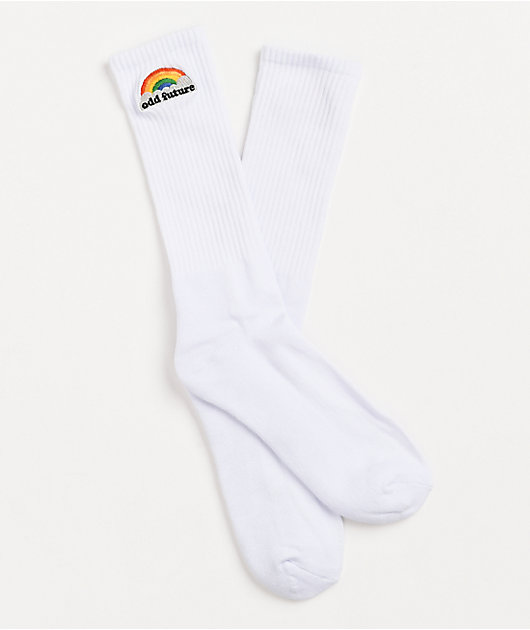 Odd Future Rainbow White Crew Socks