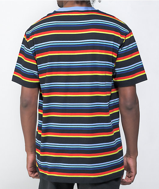 Odd Future Rubber Logo camiseta de punto a rayas negras y azules