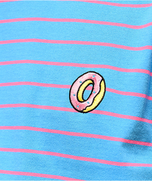 Odd Future Skinny Blue & Pink Striped Knit T-Shirt