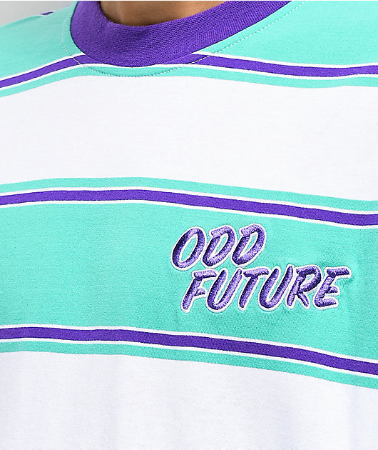 Odd Future Center Teal & White Split Tie Dye T-Shirt