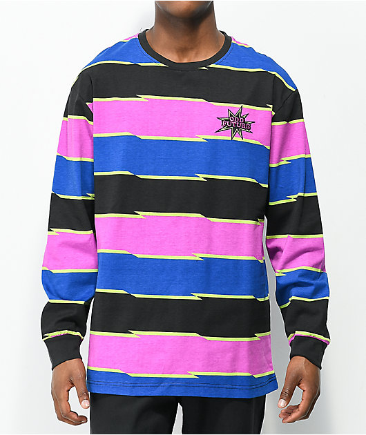 Steve Lacy Music Tee XL Odd Future ロンT Odd Future Zigzag Black, Blue & Purple Stripe Long Sleeve T-Shirt