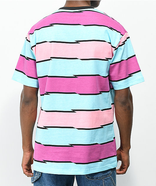 Odd Future Zigzag Pink, Blue & Purple Stripe T-Shirt