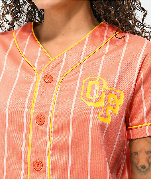 Odd Future jersey de béisbol rosa y anaranjada