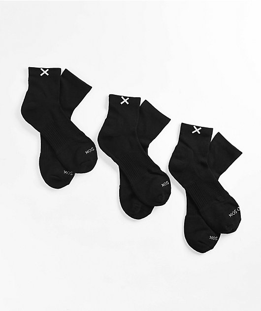 Odd Sox 3 Pack Black Quarter Socks | Zumiez
