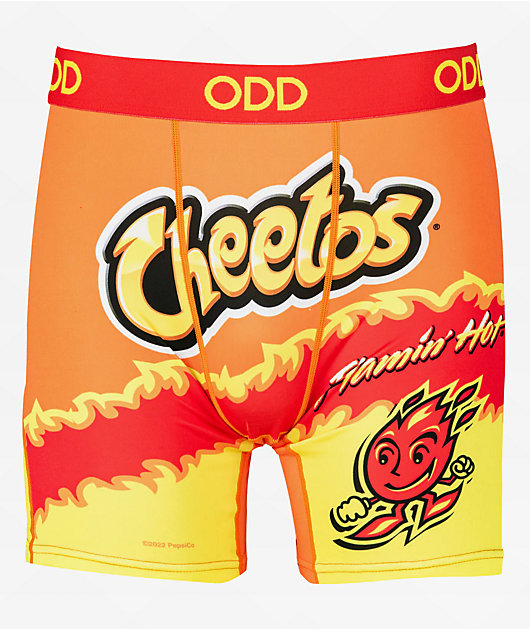 STAND OUT BE ODD Flamin' Hot Flames Orange Black Cheetos Boxer Briefs Men's  NWT