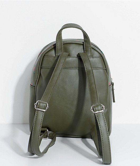 olive green mini backpack
